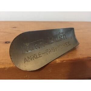 Vintage Nunn Bush Ankle Fashioned Oxford Advertising Silver Toned Metal Shoehorn